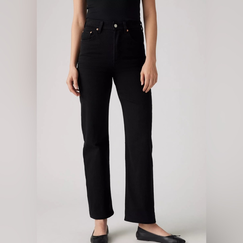 Levi's women’s Ribcage Black Ankle Jeans Timeless Style, size 32 - Picture 5 of 8